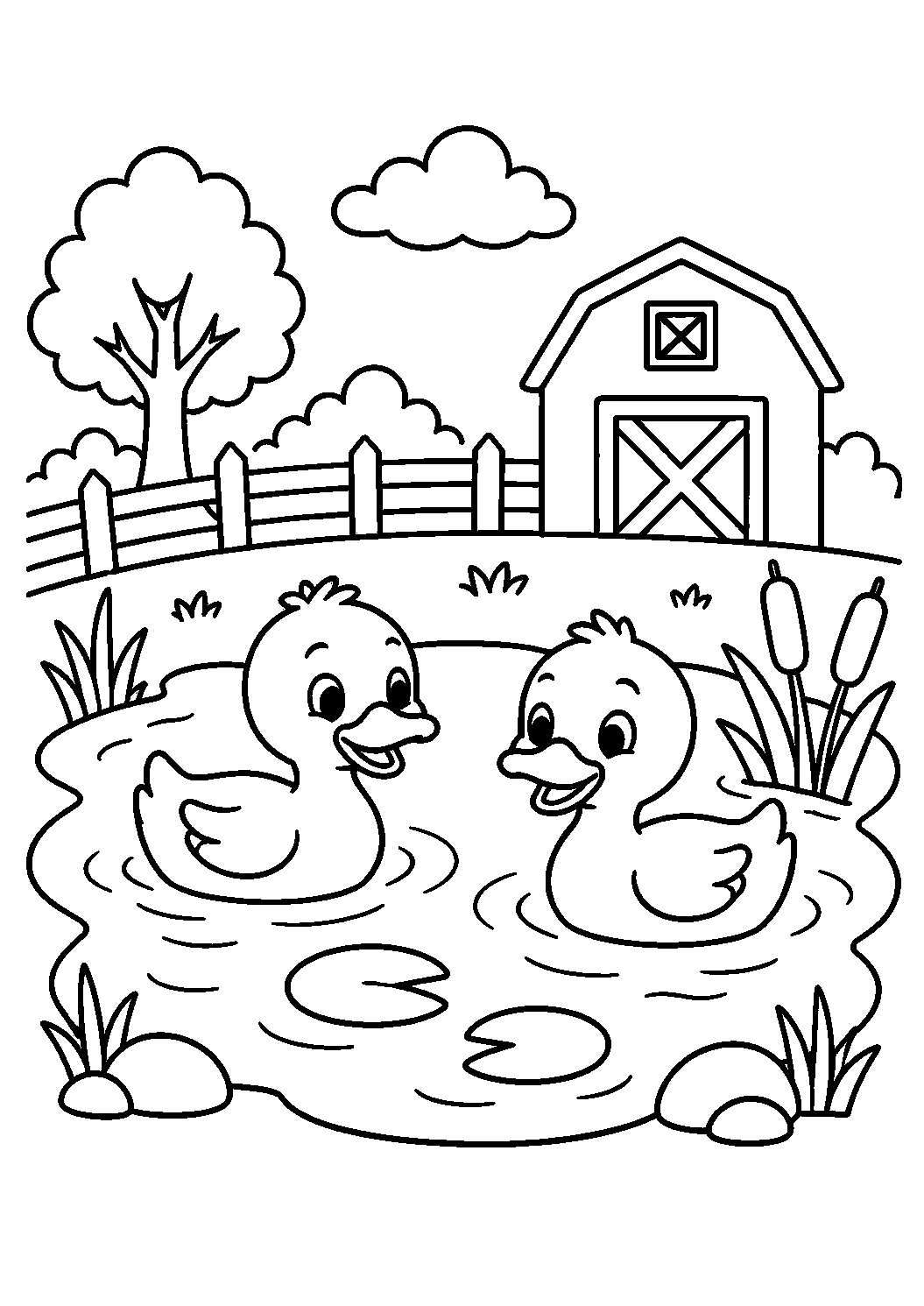 Dois patinhos no lago